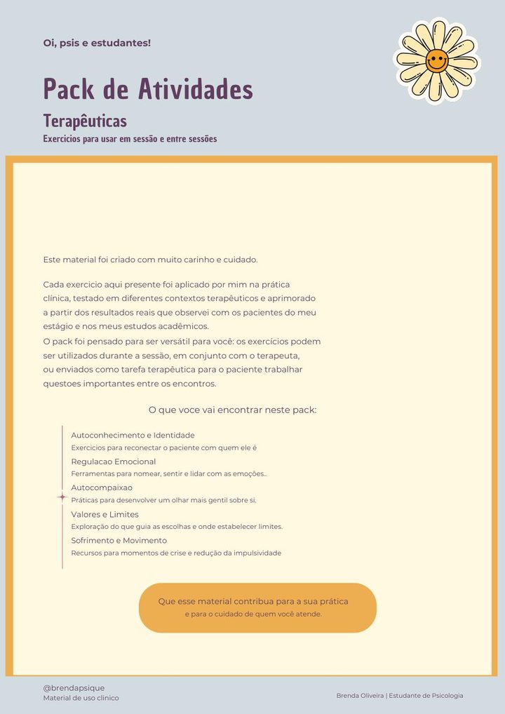 Capa do Pack de Atividades Terapêuticas